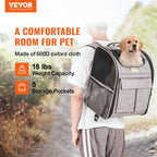 Soft-Sided Rolling Pet Carrier Backpack with Removable Wheels for Dogs & Cats up to 18 lbs