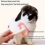 Detachable Silicone Massage Comb — Hair Removal Brush for Rabbits & Cats