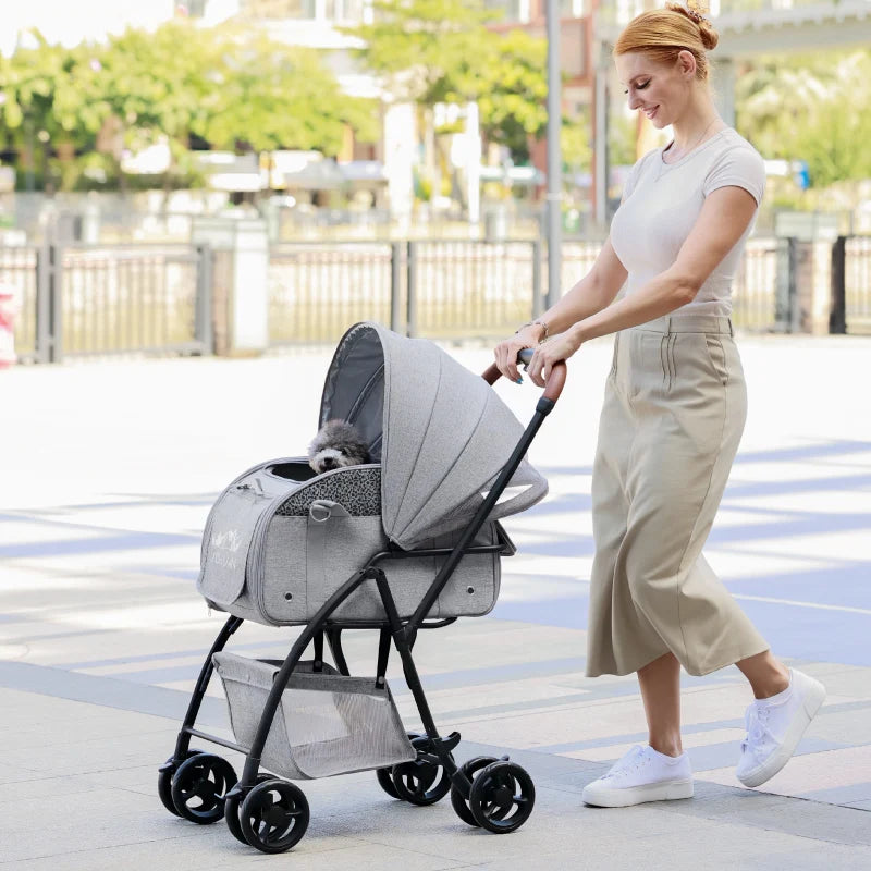 2-in-1 Foldable Pet Stroller Backpack (Small & Medium Pets)