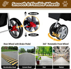 4-Wheel Pet Stroller for Small Dogs & Cats with Breathable Mesh, Cup Holder & Storage Basket — Black