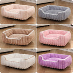 Plush Faux Fur Square Pet Bed, All-Season