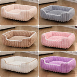 Plush Faux Fur Square Pet Bed, All-Season