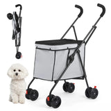 Pet Stroller Foldable Portable Multi Function Trolley For Small Medium Dog Cat Teddy Outdoor Travel Shopping Cart