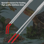 Stainless Steel Pet Feeding Tongs — Rubber-Tipped Tweezers for Reptiles