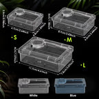 Anti-Overturn Reptile Feeding Bowl — Clear Escape-Proof Insect Dish