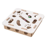 Felt Puzzle Box Cat Toy with Rolling Ball — Indoor Hunt & Dig