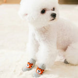 Winter Dog Socks 4-Pack (Anti-Slip Tiger Design Booties)