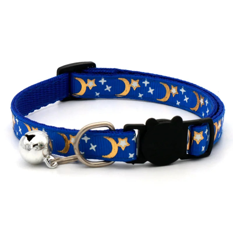 Star & Moon Charm Bell Collar for Cats