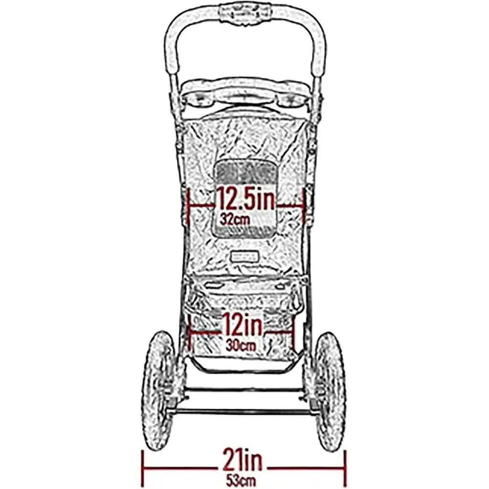 Pet Gear No-Zip AT3 Pet Stroller — One-Hand Fold, Jogging Tires & Cup Holder