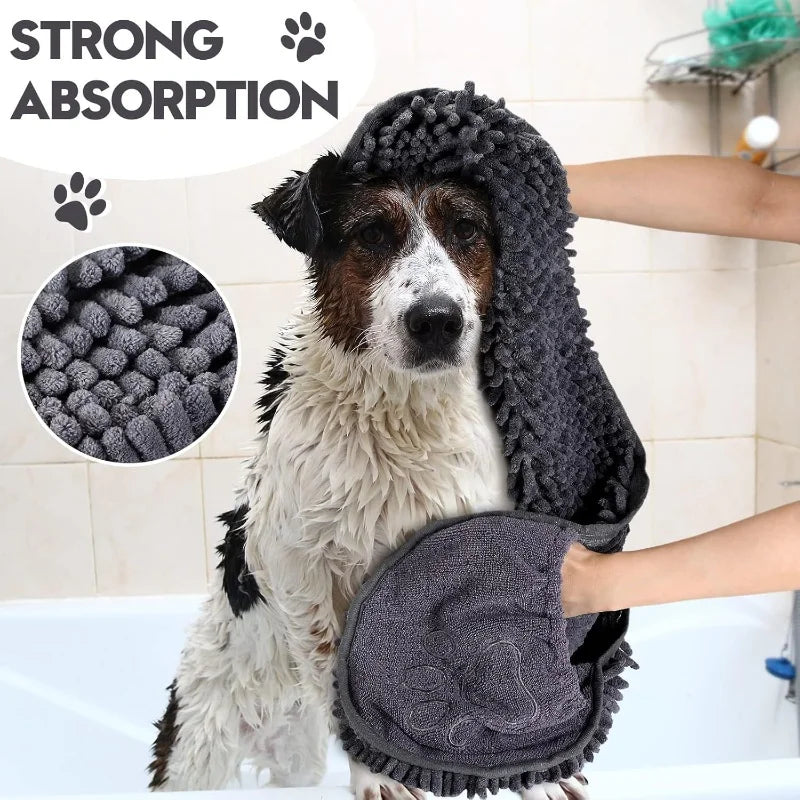 Large Quick-Drying Pet Bath Towel — Soft Absorbent Blanket for Dogs & Cats