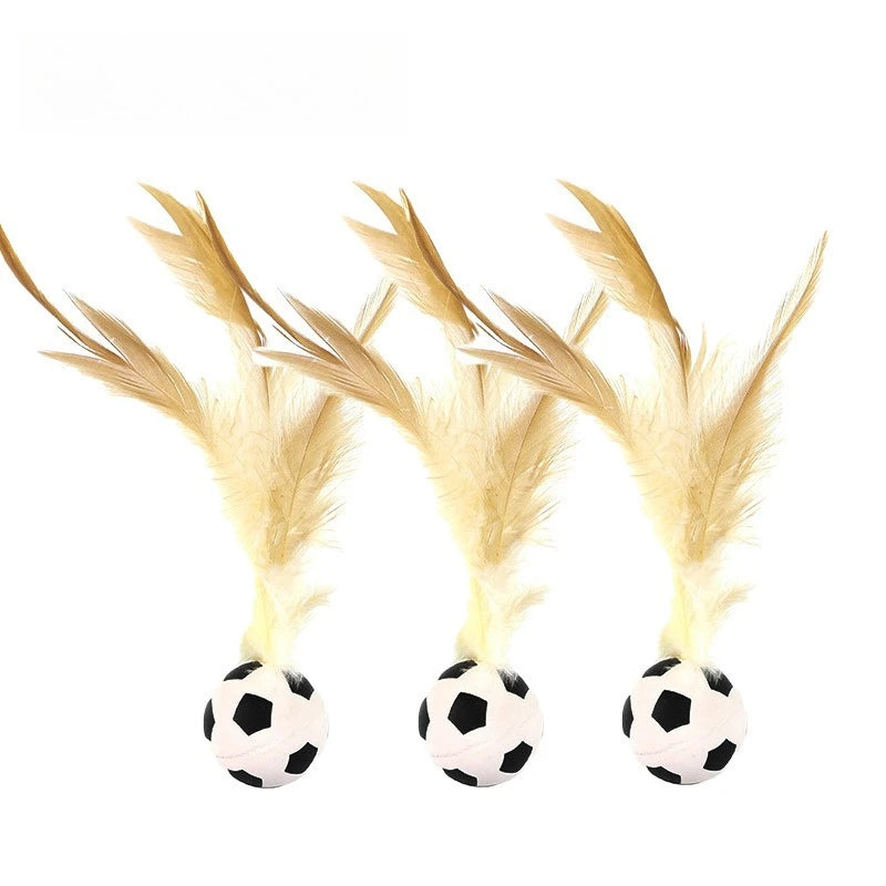 Feather Bouncy Ball Cat Toy — Indoor High-Rebound Flutter Ball for Self-Play