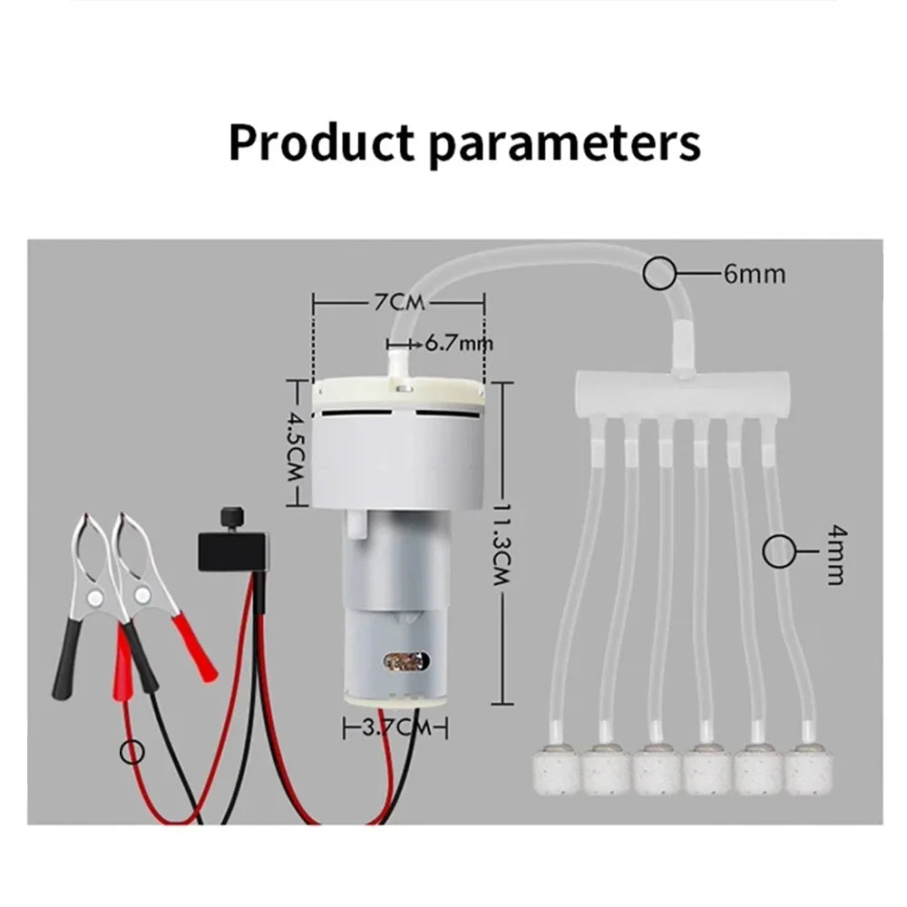 DC 12V Mini Aquarium Air Pump — Adjustable PWM