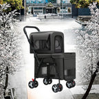 Luxury Double-Layer ABS 4-Wheel Pet Stroller for Small & Large Dogs & Cats — Eco-Friendly Lightweight Travel Carrier