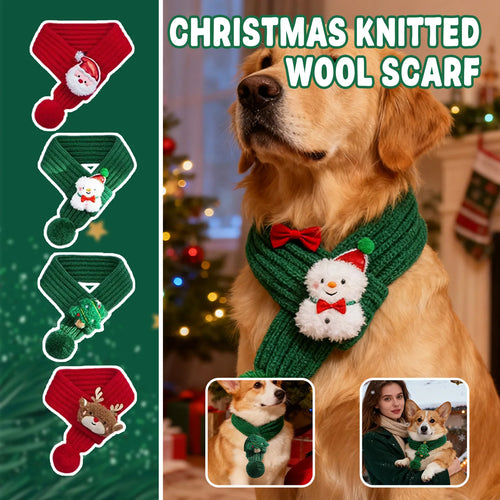 Pet Christmas Knitted Scarf (Snowman, Elk & Santa Designs)
