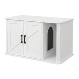 Side-Entry Wooden Cat Litter Box Cabinet with Double Doors