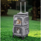 Pet Stroller with Detachable Carrier, Oxford Fabric, Telescopic Handle, Large Capacity, Breathable, Portable for Two Pets