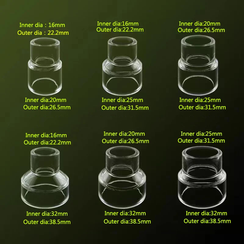Acrylic Aquarium Pipe Variable Diameter Connectors (Transparent, DIY Fittings)