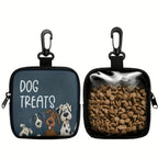 Waterproof Dog Treat Pouch with Window (Clip Attachment, Printed Design)