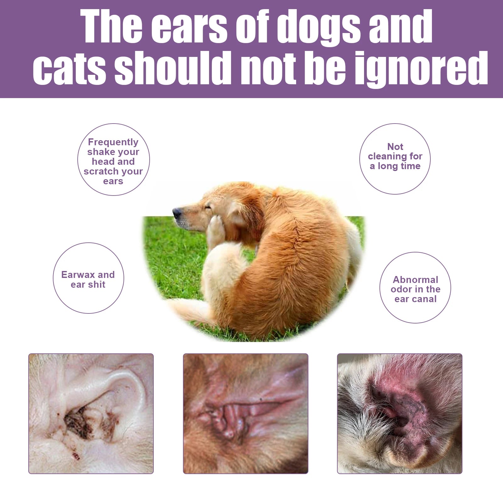 Hypoallergenic Pet Ear Cleaning Solution — Gentle Vet-Recommended Formula, 100ml