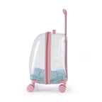Transparent Capsule Pet Backpack Carrier with Wheels for Cats & Small Dogs