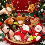 Christmas Santa Plush Squeaky Dog Toy (Chew Rope Toy)