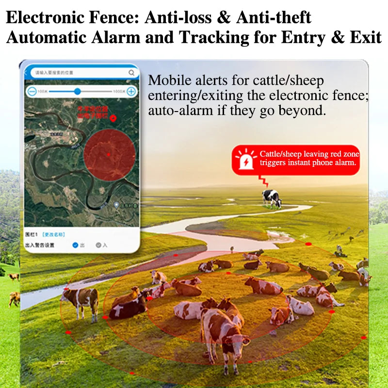 Solar Anti-Theft GPS Livestock Tracker for Cattle, Sheep & Cows - Smart Farm Positioning