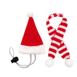 Christmas Santa Hat & Scarf Set — Mini Costume for Small Pets