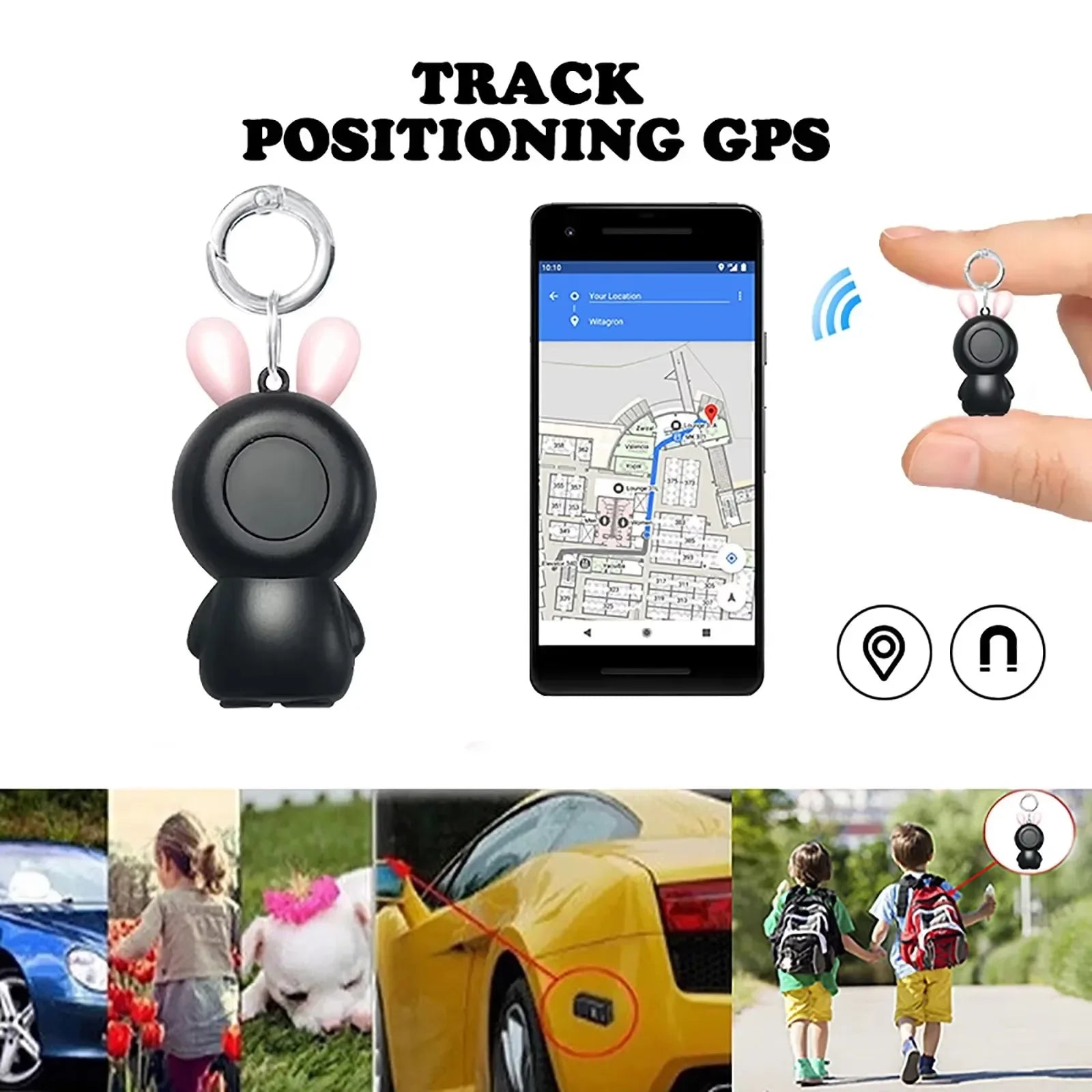 Mini Smart Bluetooth GPS Tracker - Real-Time Finder for Pets & Kids