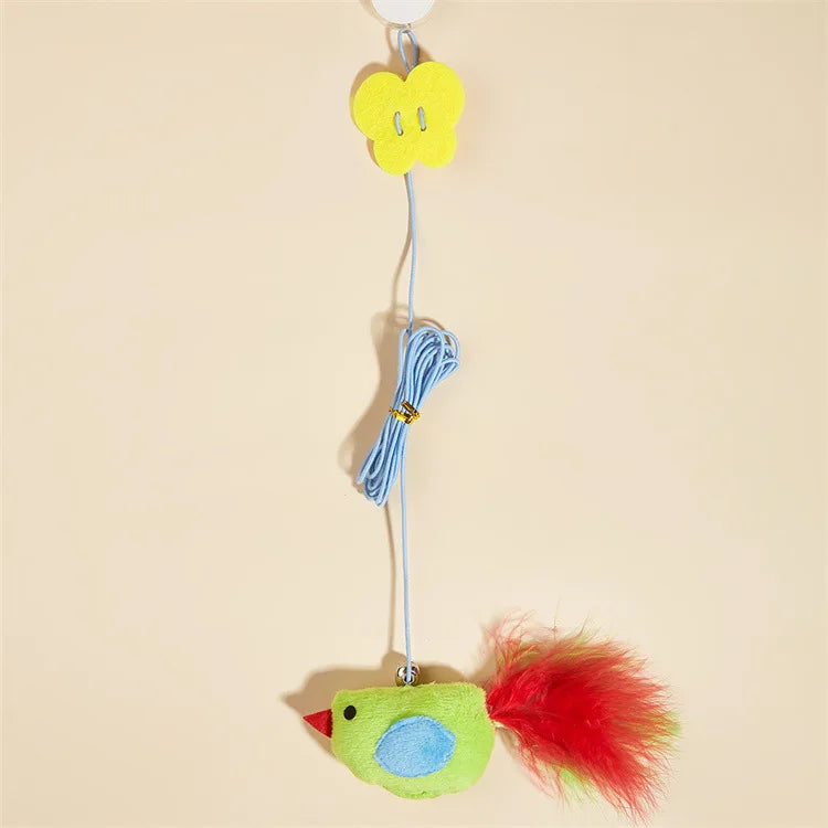 Hanging Simulation Bird & Insect Cat Toy — Self-Play Teaser Wand Toy for Kittens