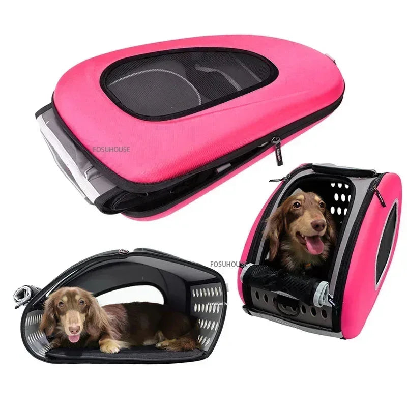 Large-Capacity Foldable Pet Carrier Trolley for Dogs & Cats — Lightweight Portable Outdoor Shopping & Travel