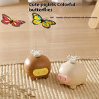 Electric Rotating Cute Pig & Butterfly Cat Teaser Toy — Intelligent Auto-Spinning Interactive Toy