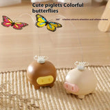 Electric Rotating Cute Pig & Butterfly Cat Teaser Toy — Intelligent Auto-Spinning Interactive Toy