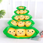 Pea Pod Plush Cat Toy — Cute Stuffed Bean Doll for Play & Decor