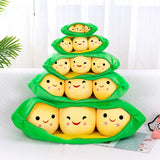Pea Pod Plush Cat Toy — Cute Stuffed Bean Doll for Play & Decor