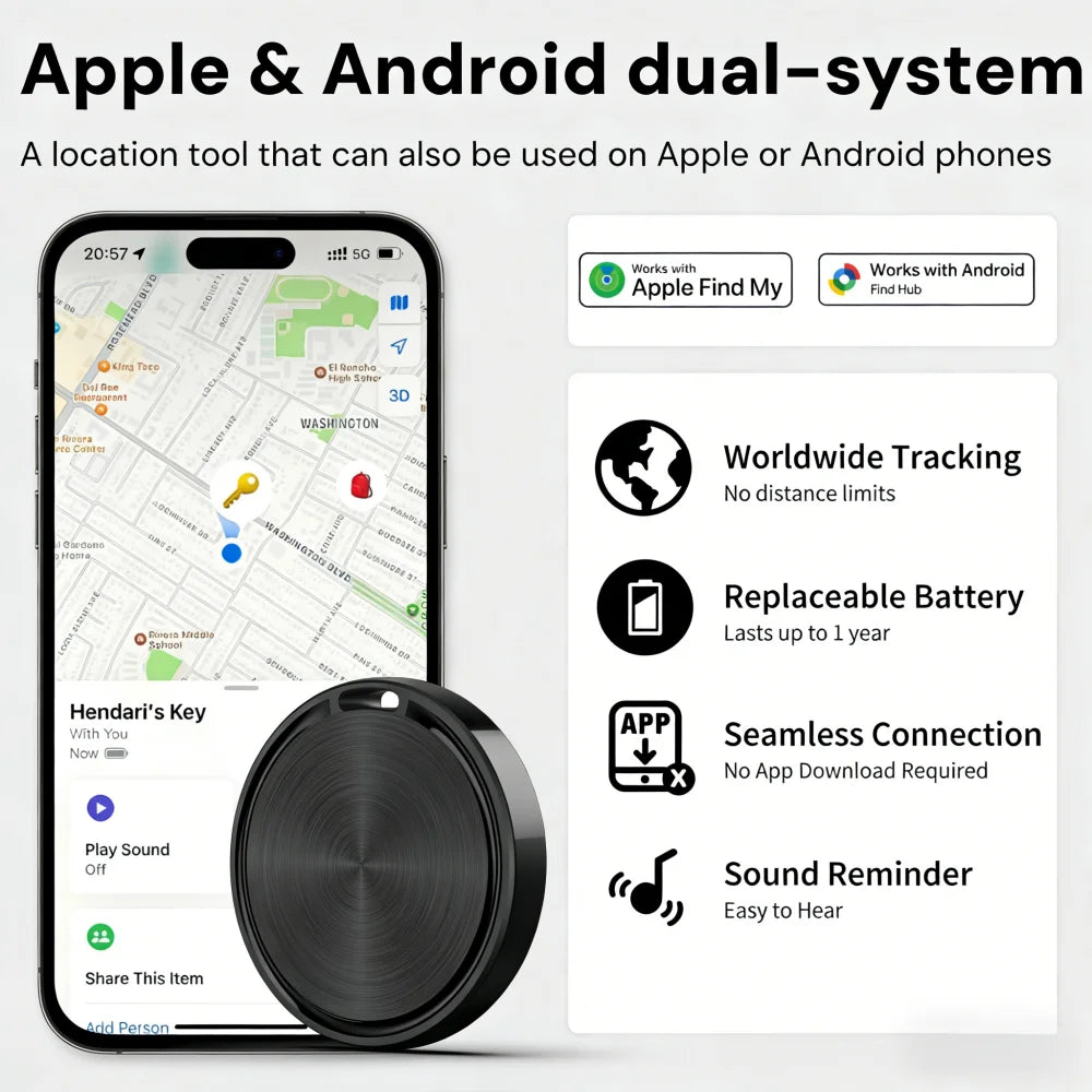 Mini Dual-System GPS Tracker for iOS & Android - Pets & Luggage