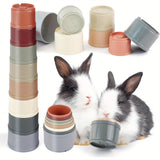 Stacking Cup Puzzle Toy Set — 8-Piece Nesting Toy for Small Pets