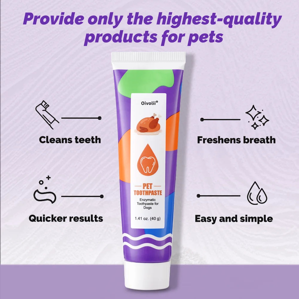 Pet Toothpaste & Toothbrush Set — Chicken-Flavored Plaque & Tartar Control
