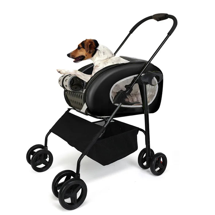 Cat Backpack & Foldable Pet Trolley Hybrid Carrier for Cats & Small Dogs