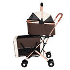 Double Pet Stroller for Dogs & Cats — Foldable 3-in-1 Convertible Carrier with Shockproof Wheels & Brake