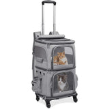 Pet Stroller with Detachable Carrier, Oxford Fabric, Telescopic Handle, Large Capacity, Breathable, Portable for Two Pets