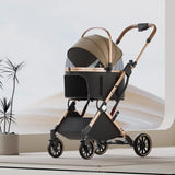 Pet Stroller Ultra Lightweight Detachable Basket One Button Folding Dog Cat Carrier Walking Travel