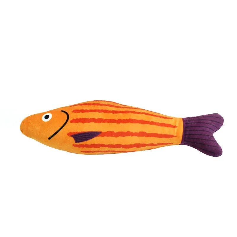 Catnip & Silvervine Fish Kicker Toy — Chew-Resistant with Wand Attachment