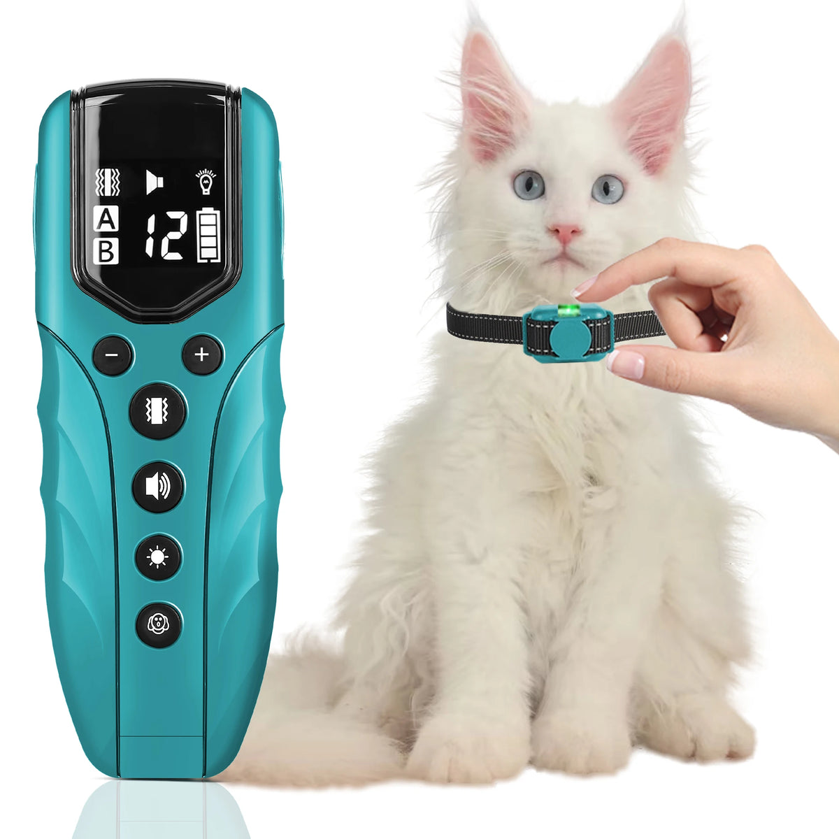No-Shock Vibrating Cat Training Collar — 2000ft Remote, Rechargeable