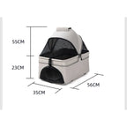 4-Wheel Folding Pet Stroller with Detachable Carrier (3-in-1)