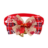 Christmas Bow Tie Collar with Bell (Red & Plaid Design)