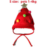 Christmas Pet Costume Set (Santa & Elk Hat with Bandana Bib)
