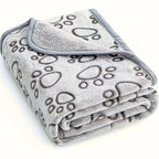 Fluffy Cartoon Print Pet Blanket — Soft Cotton Mat for Cats & Dogs