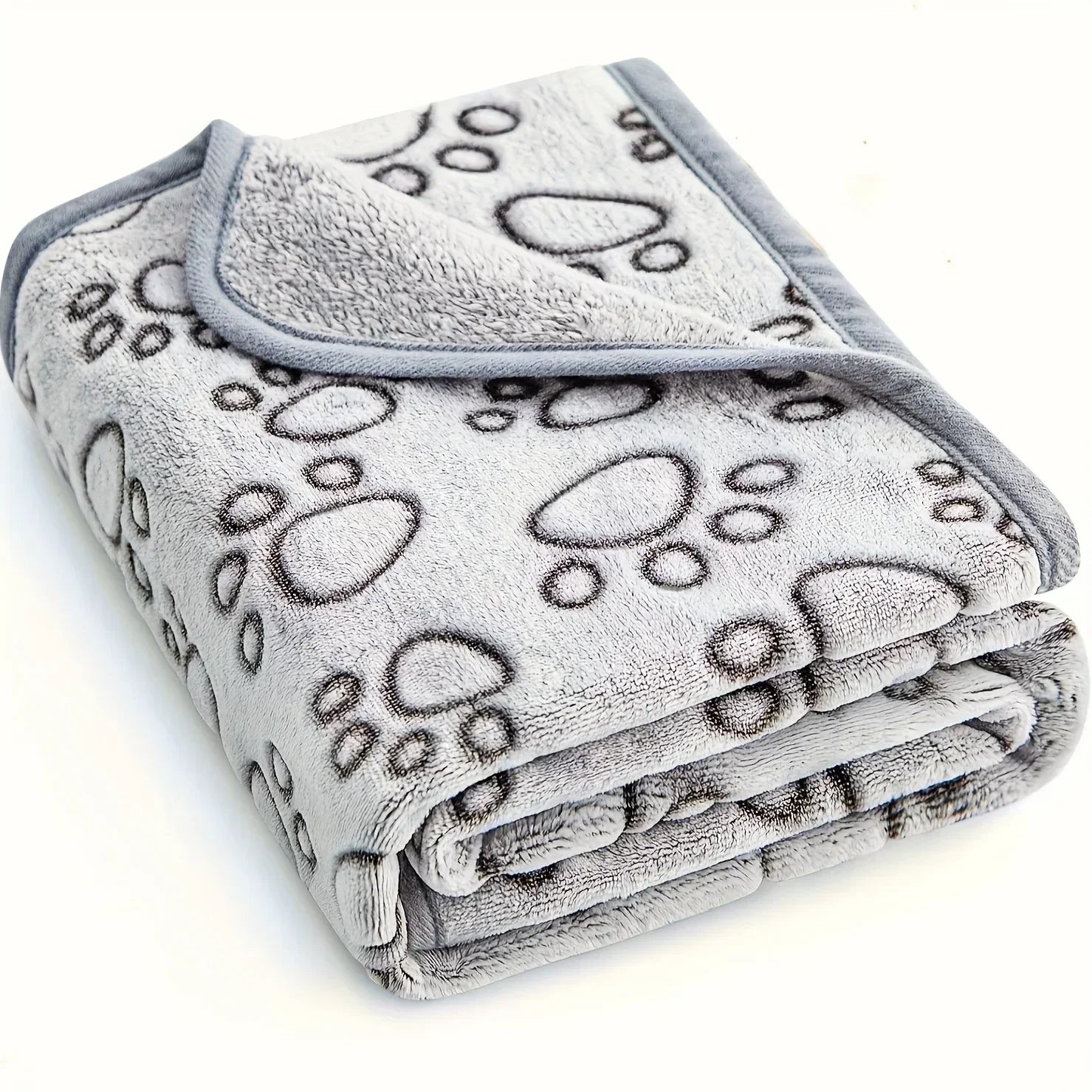 Fluffy Cartoon Print Pet Blanket — Soft Cotton Mat for Cats & Dogs