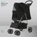 Easy-Fold Pet Travel Carriage Stroller for Small Dogs & Cats