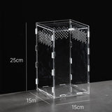 Clear Acrylic Reptile Breeding Box — Ventilated Habitat, Multiple Sizes